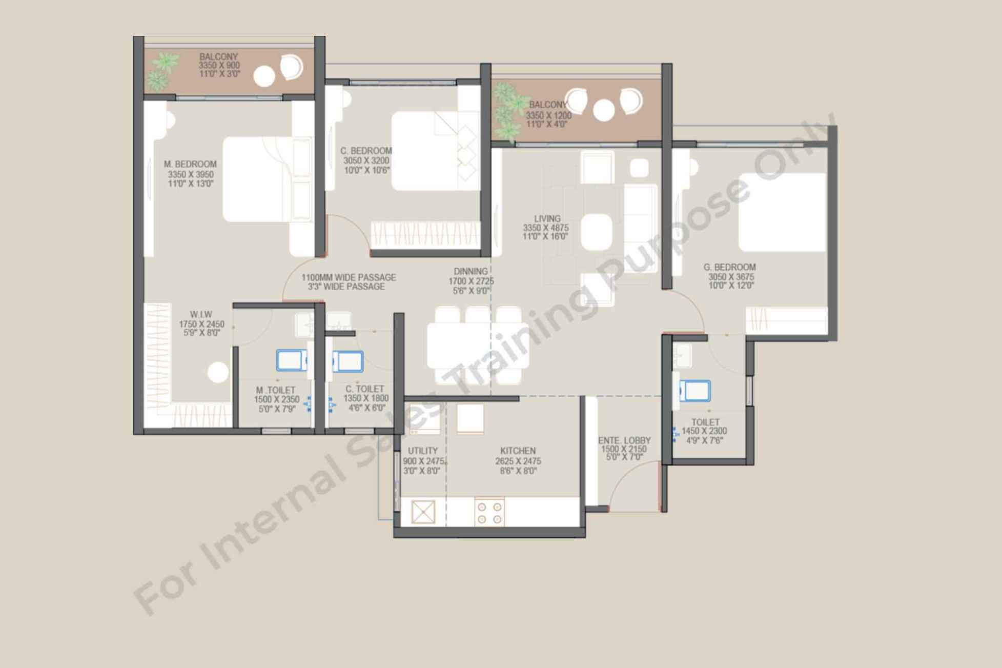 Goyal-My-Home-Sanctuary-Floor-Plan-3-BHK-Signature-1036-Sqft